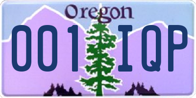 OR license plate 001IQP