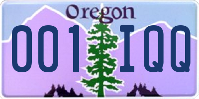 OR license plate 001IQQ