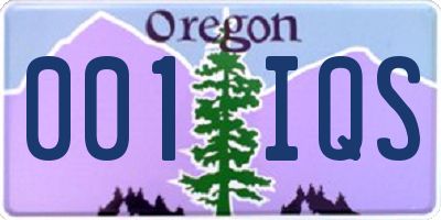 OR license plate 001IQS