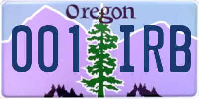 OR license plate 001IRB