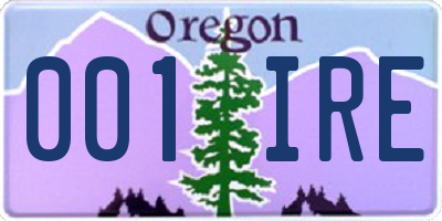 OR license plate 001IRE