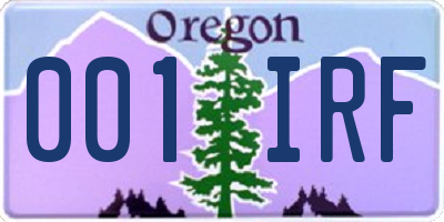 OR license plate 001IRF