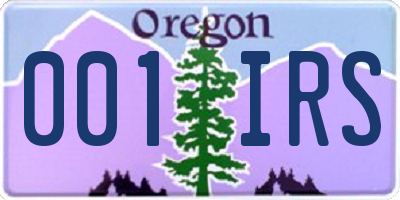 OR license plate 001IRS