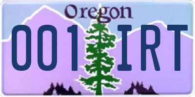 OR license plate 001IRT