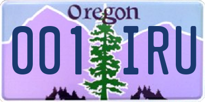 OR license plate 001IRU