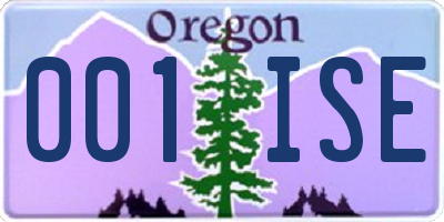 OR license plate 001ISE