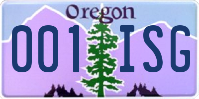 OR license plate 001ISG