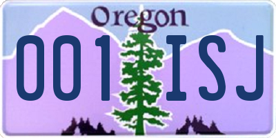 OR license plate 001ISJ