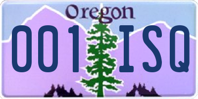 OR license plate 001ISQ