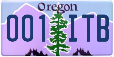 OR license plate 001ITB