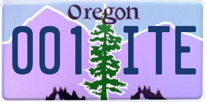 OR license plate 001ITE