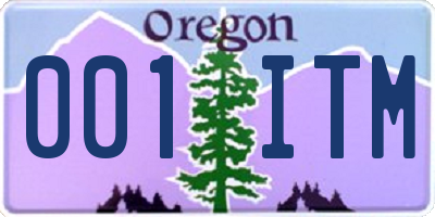 OR license plate 001ITM