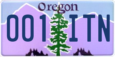 OR license plate 001ITN