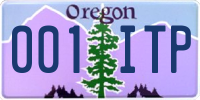 OR license plate 001ITP