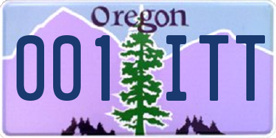 OR license plate 001ITT