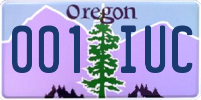 OR license plate 001IUC