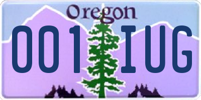 OR license plate 001IUG