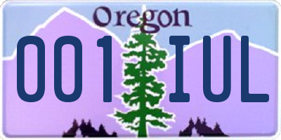 OR license plate 001IUL