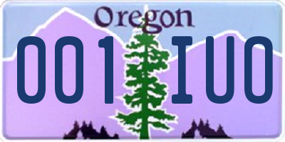 OR license plate 001IUO