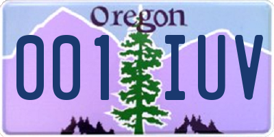 OR license plate 001IUV