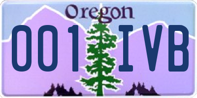 OR license plate 001IVB