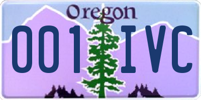 OR license plate 001IVC