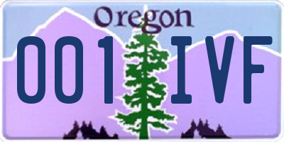 OR license plate 001IVF