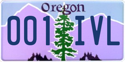 OR license plate 001IVL