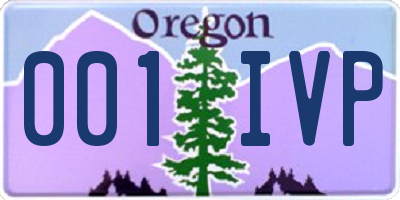 OR license plate 001IVP