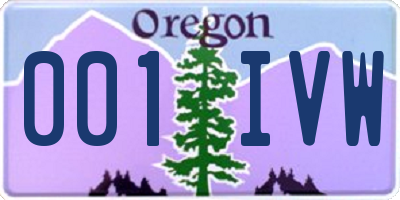 OR license plate 001IVW