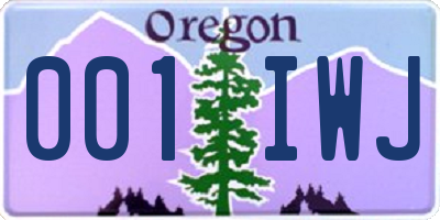 OR license plate 001IWJ