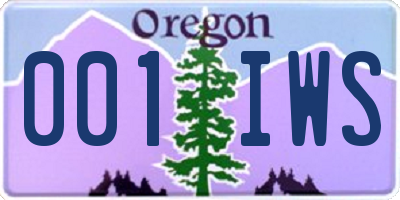 OR license plate 001IWS