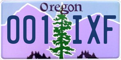 OR license plate 001IXF