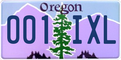 OR license plate 001IXL