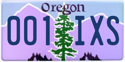 OR license plate 001IXS