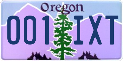 OR license plate 001IXT