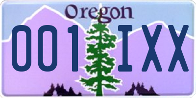 OR license plate 001IXX