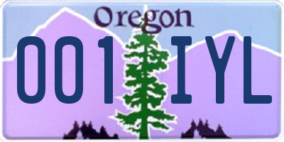 OR license plate 001IYL