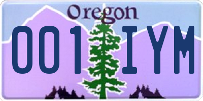 OR license plate 001IYM