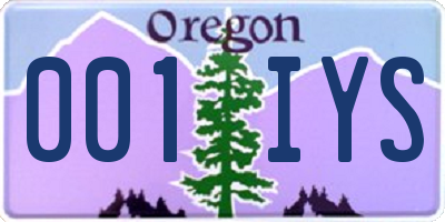 OR license plate 001IYS