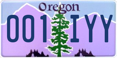 OR license plate 001IYY