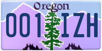 OR license plate 001IZH