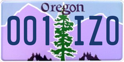 OR license plate 001IZO