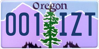 OR license plate 001IZT