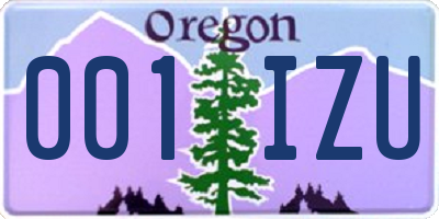 OR license plate 001IZU