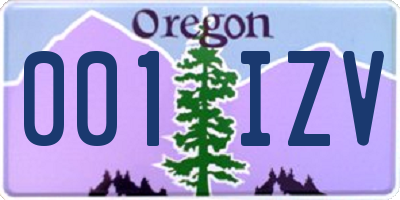 OR license plate 001IZV