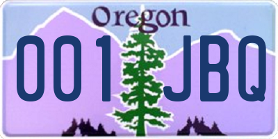 OR license plate 001JBQ