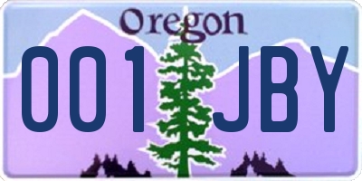OR license plate 001JBY