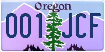 OR license plate 001JCF