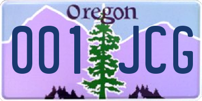 OR license plate 001JCG